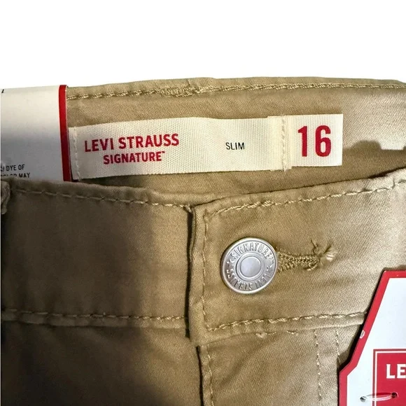 💜 NWT Levi Strauss Boys Slim Fit Chino Pants Size 16 Reg Kahki - Picture 3 of 8